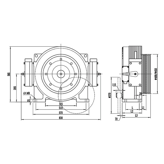 Elevator Permanent Synchronous Gearless Elevator Traction Motor