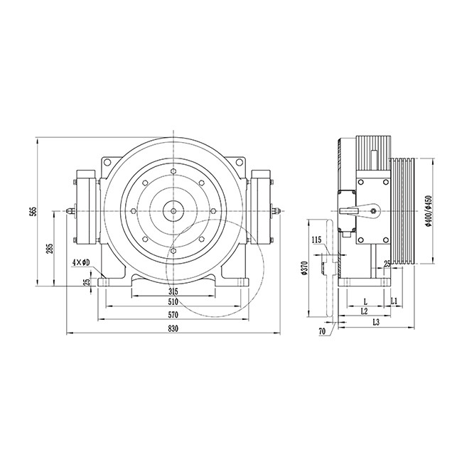 Elevator Gearless Traction Machine Elevator Spare Parts For Passenger