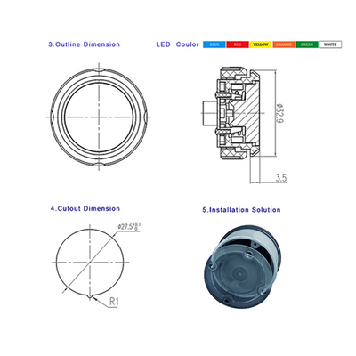 Elevators Parts Round Elevator Lift Push Button For Xizi Otis