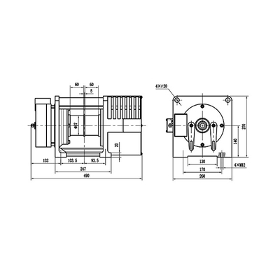 IP41 630kg Gearless Elevator Traction Machine Belt Traction Machine For Elevator