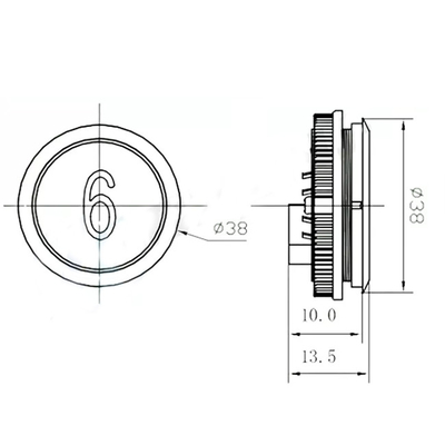 DC12V 35.6mm Push Elevator Touchless Button For Elevator With Cable