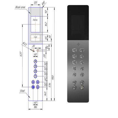 Customized Elevator Parts Cop Panel Stainless Steel Cop Board Lift Cop