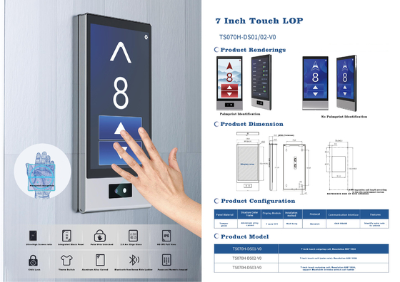 7 Inch Touch TFT Display Outbound Call Elevator Lift Touch Lop