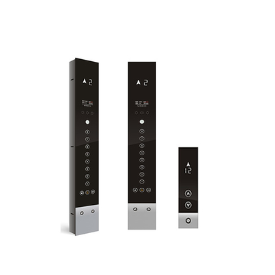6.4 Inches White Light Segment Display Black Glass Sandblasted Stainless Steel Elevator Lift Cop Panel