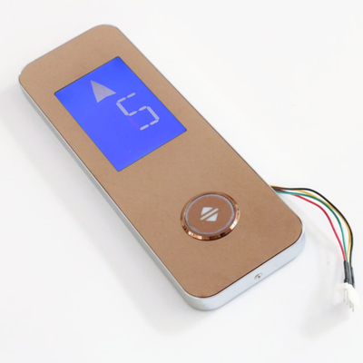 Elevator Spare Parts Gold Stainless Steel Hair Line Elevator LOP With Blue LCD Display