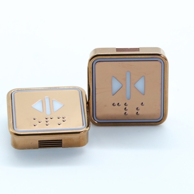 Rose Gold Square Flat Charater Braille DC24V Touchless Button For Elevator Lift Cop Lop