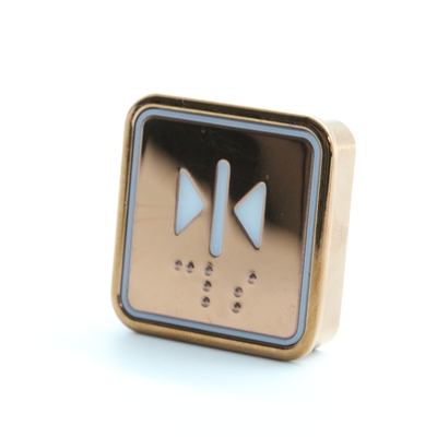 Rose Gold Square Flat Charater Braille DC24V Touchless Button For Elevator Lift Cop Lop
