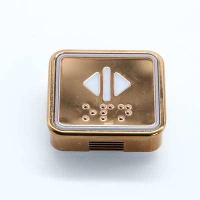 Rose Gold Square Flat Charater Braille DC24V Touchless Button For Elevator Lift Cop Lop