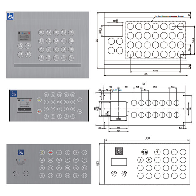 Stainless Steel Elevator Accessible COP Panel Disabled Control Plate For Elevator