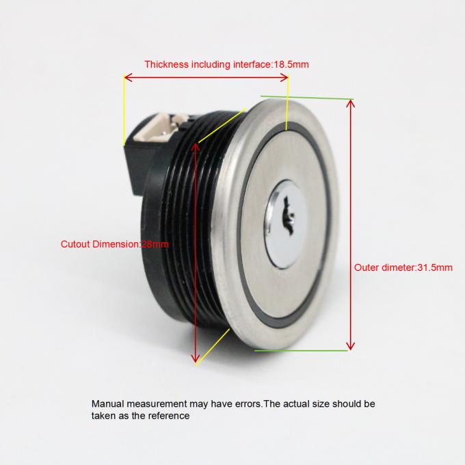 Round Lift Key Installation Size 28mm Round SUS Elevator Power Lock Lift Key Lock Button